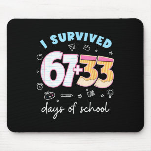 Mousepad Eu Sobrevivi 67 + 33 100 Dias De Professor Escola