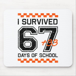 Mousepad Eu Sobrevivi 67 + 33 Dias De Escola Matemática do 