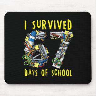 Mousepad Eu Sobrevivi 67 + 33 Dias De Escola Matemática do