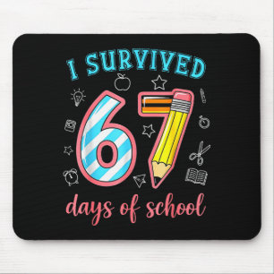 Mousepad Eu Sobrevivi 67 Dias De Escola Engraçado 67 Meme P