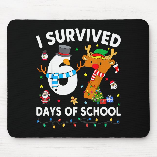 Mousepad Eu Sobrevivi 67 Dias De Escola Piada Meme Seis Set (Frente)