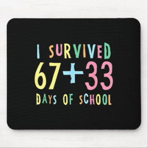 Mousepad Eu Sobrevivi a 67 + 33 Dias de Escola Matemática d