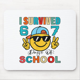 Mousepad Eu Sobrevivi a 67 Dias de Escola Engraçado 67 Meme