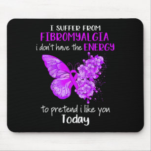 Mousepad Eu Sofro de Fibromialgia Sensibilização Borboleta