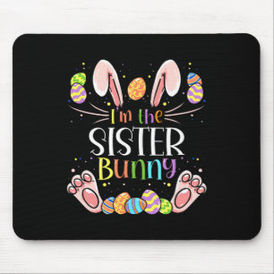 Mousepad Eu Sou a Irmã Bunny Festa de Páscoa Família Combin