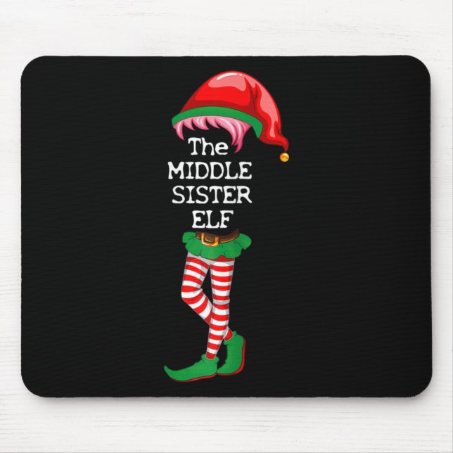 Mousepad Eu sou a Irmã Média Elf Natal Xmas Engraçado Mat (Frente)