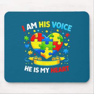 Mousepad Eu sou a sua voz ele é o meu coração conscientizaç