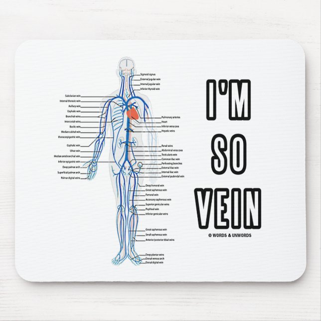Mousepad Eu sou assim veia (vã/o humor sistema circulatório (Frente)