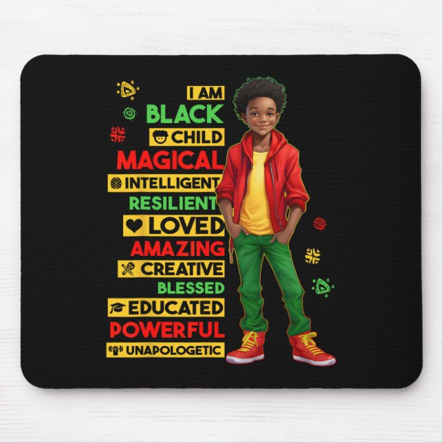 Mousepad Eu Sou Mês da História da Criança Negra Afro-Ameri (Frente)
