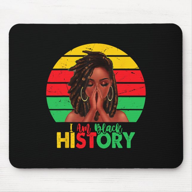 Mousepad Eu Sou Mês da História Negra Afro-Americano Junete (Frente)