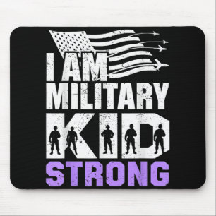 Mousepad Eu Sou Militar Crianças Roxas Fortes Crianças Mili