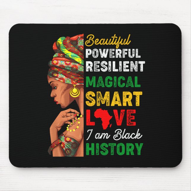 Mousepad Eu Sou Mulheres da História Negra Mês da História  (Frente)