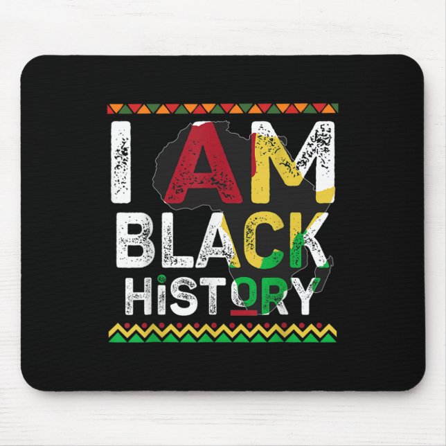 Mousepad Eu Sou o Mês da História Negra Desenho do Orgulho  (Frente)