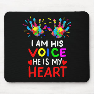 Mousepad Eu Sou Sua Voz Ele É Meu Coração Mãe Autista Autis