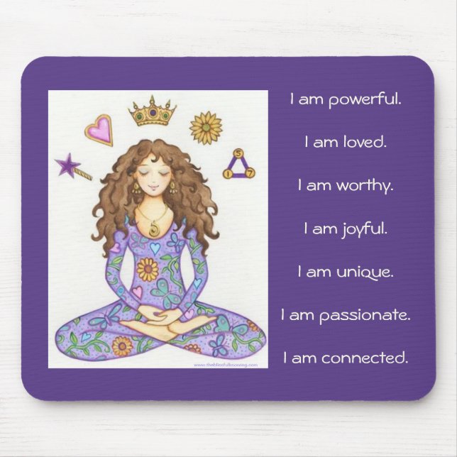 Mousepad "Eu sou" tapete do rato da afirmação (Frente)