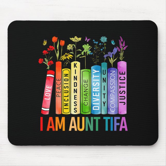 Mousepad Eu Sou Tia Tifa Direitos Humanos Floral Mulheres H (Frente)