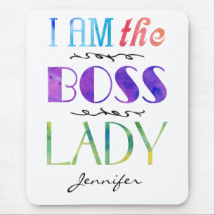 Mousepad Eu sou Tipografia Personalized do chefe da senhora