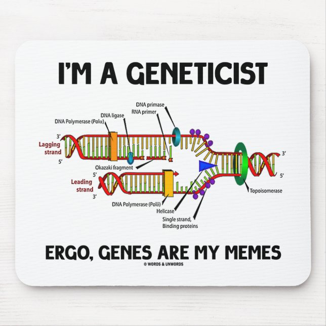 Mousepad Eu sou um geneticista Ergo Genes are My Memes (DNA (Frente)