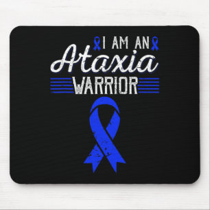 Mousepad Eu Sou Um Guerreiro da Ataxia Fita Azul de Conscie