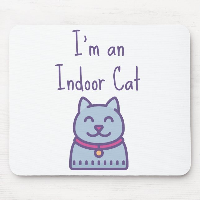 Mousepad Eu sou um lóbi de Gato Engraçado. (Frente)