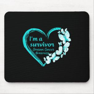 Mousepad Eu sou um Sobrevivente Câncer de ovário Borboleta