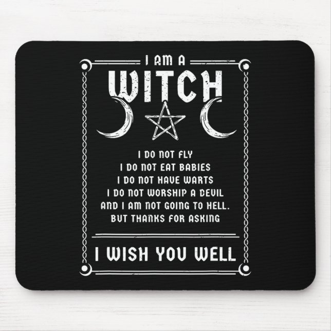 Mousepad Eu Sou Uma Bruxa Wicca Halloween Pagan Costume (Frente)