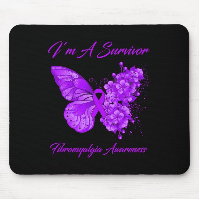 Mousepad Eu sou uma consciência de fibromialgia sobrevivent (Frente)