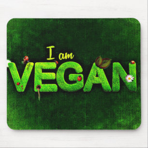 Mousepad Eu Sou Vegan Escrito Com Uma Textura De Natureza G