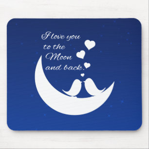 Mousepad Eu te amo à lua e à parte traseira