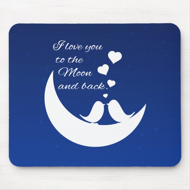 Mousepad Eu te amo à lua e à parte traseira (Frente)