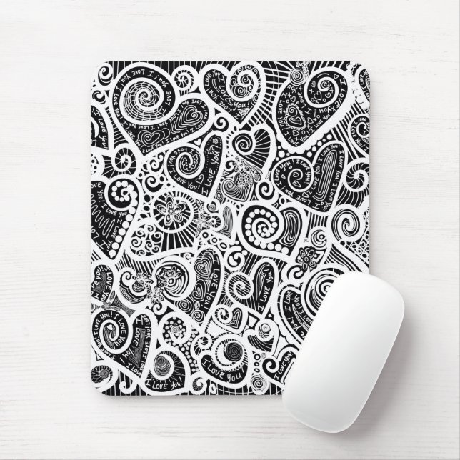 Mousepad Eu Te Amo Abstrato Arranhão Design (Com mouse)