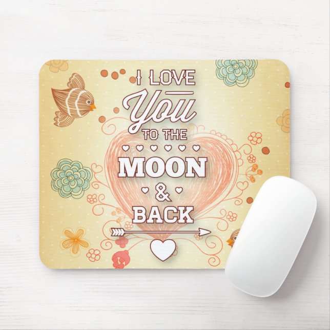 Mousepad Eu Te Amo Até a Lua e de Volta (Com mouse)