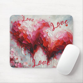 Mousepad Eu Te Amo Dois Corações Abstrato, Namorados De Pin