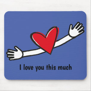 Mousepad Eu Te Amo Este Coração Vermelho  