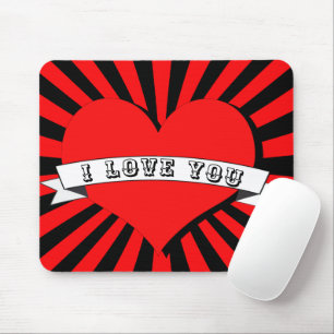 Mousepad Eu te amo, Herz e Banda strahlen.