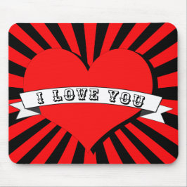 Mousepad Eu te amo, Herz e Banda strahlen.