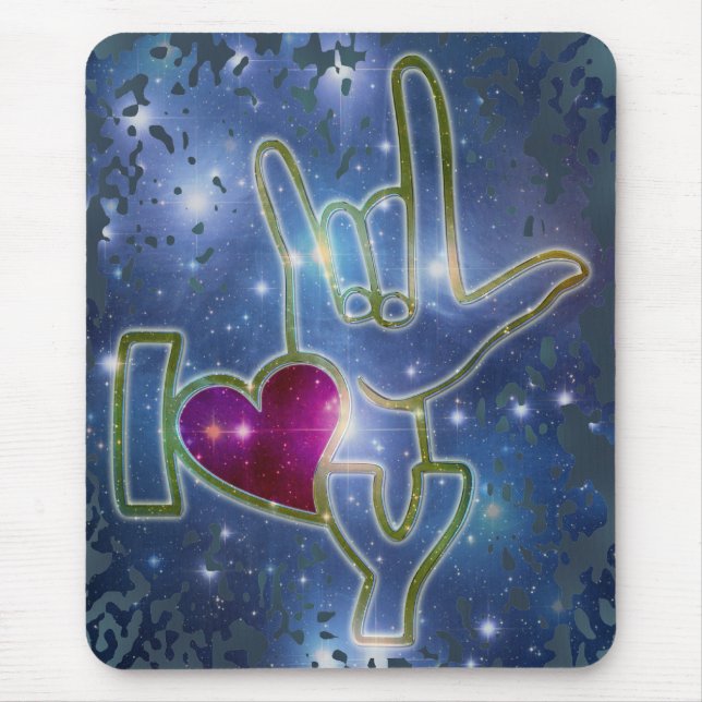 Mousepad EU TE AMO / linguagem gestual (Frente)