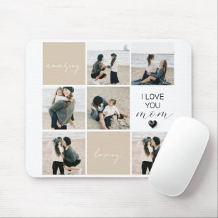 Mousepad Eu Te Amo Mãe   Colagem de Fotografias   Mocha