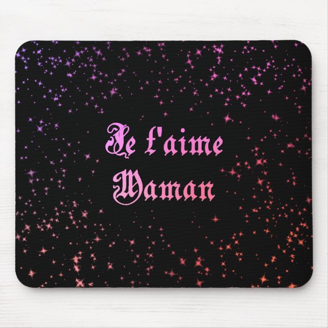 Mousepad Eu te amo mãe em francês (Frente)