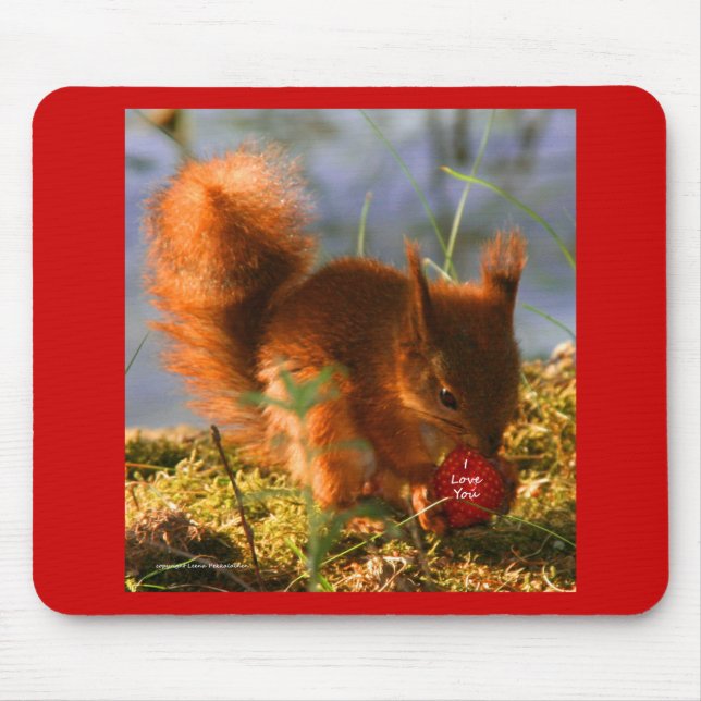 Mousepad Eu te amo morango (Frente)