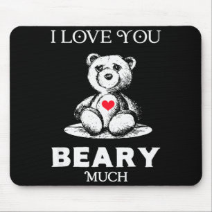 Mousepad Eu Te Amo Muito Urso Amante Homens Mulheres Piada 