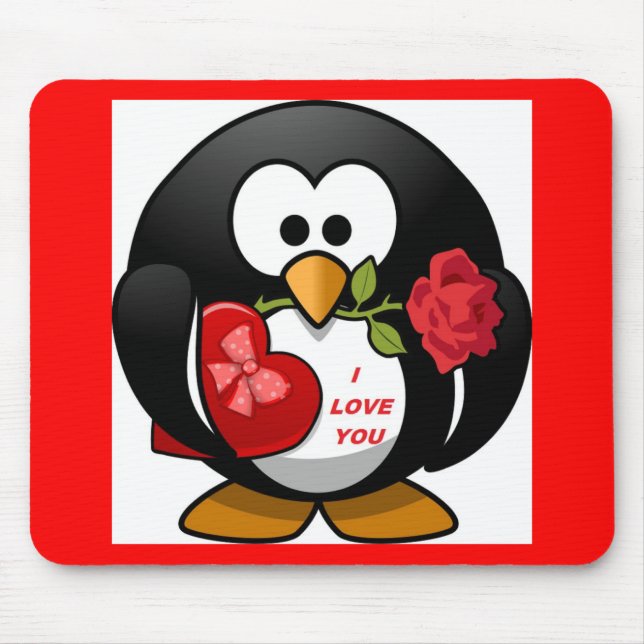 MOUSEPAD "EU TE AMO" PINGUIM (Frente)