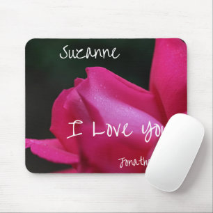 Mousepad Eu Te Amo Red Rosebud Personalizado