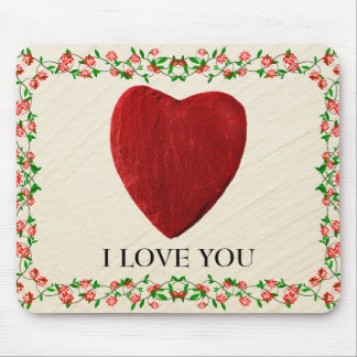 Mousepad Eu Te Amo Rosenrahmen mit Herz