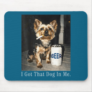 Mousepad Eu tenho esse cachorro engraçado yorkie fumando ci