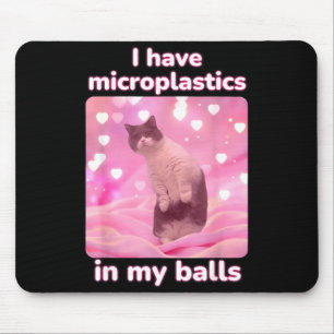 Mousepad Eu Tenho Microplásticos No Meu Meme de Gato Rosa D
