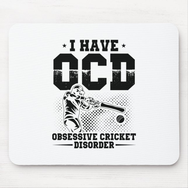 Mousepad Eu tenho TOC | Cricket Player Gift Idea (Frente)