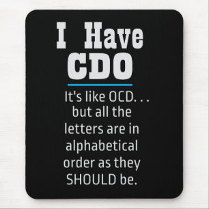 Mousepad Eu tenho um Humor de TOC preto