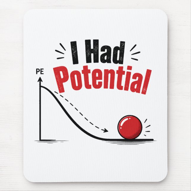 Mousepad Eu Tinha Humor de Física com Potencial (Frente)