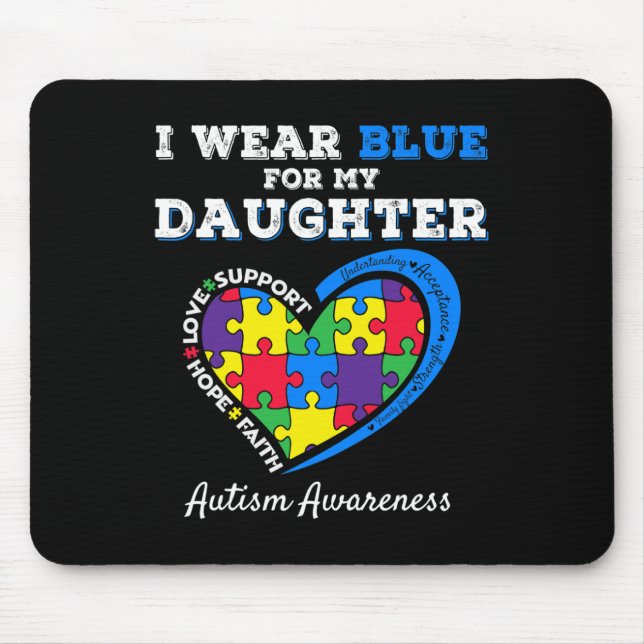 Mousepad Eu Uso Azul Para a Conscientização do Autismo da M (Frente)